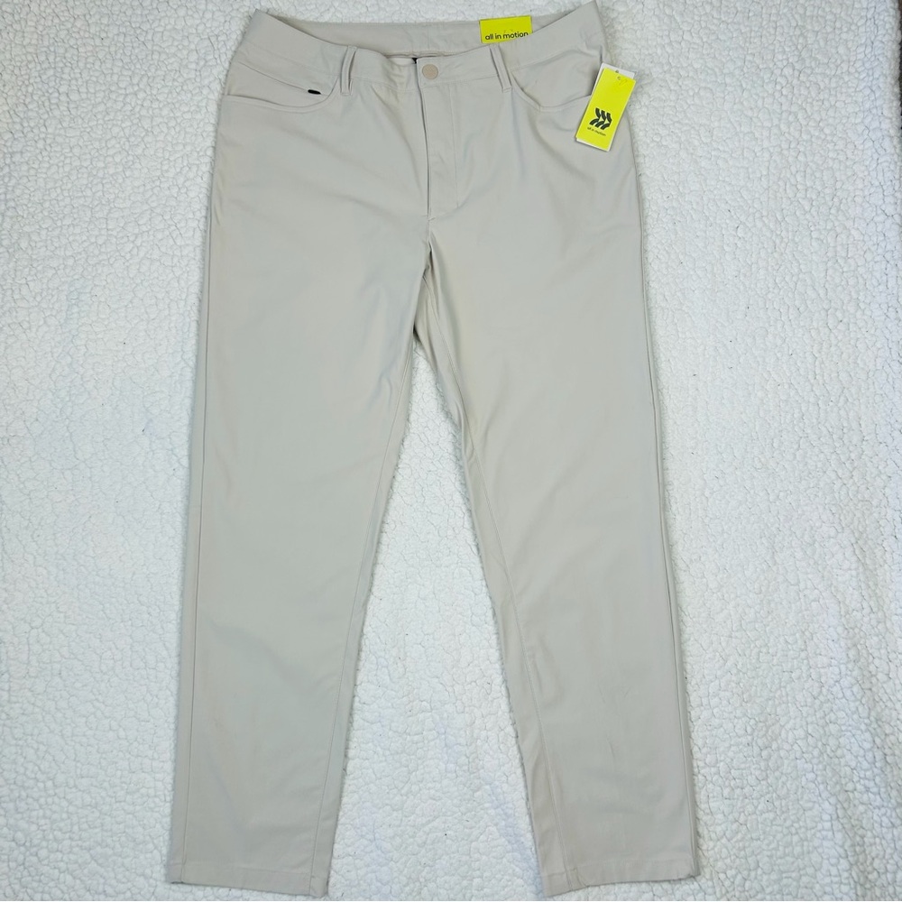 NWT All In Motion Golf Pants Men's 36W Beige UPF 50+ Moisture Wicking